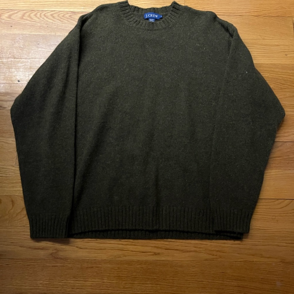 J. Crew Green Crewneck Sweater Thick Knit